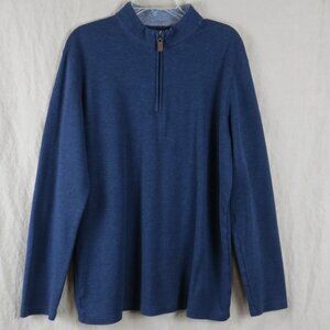 Mizzen + Main Men's Fairway Quarter Zip Long Sleeve Pullover Size XL Blue